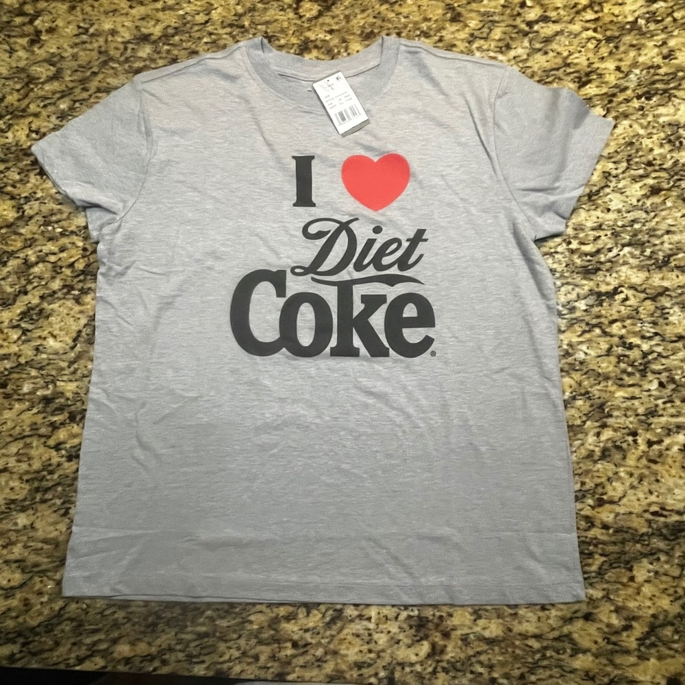 Coca-Cola I Heart Diet Coke Graphic T-Shirt Gray Heather Womens Large